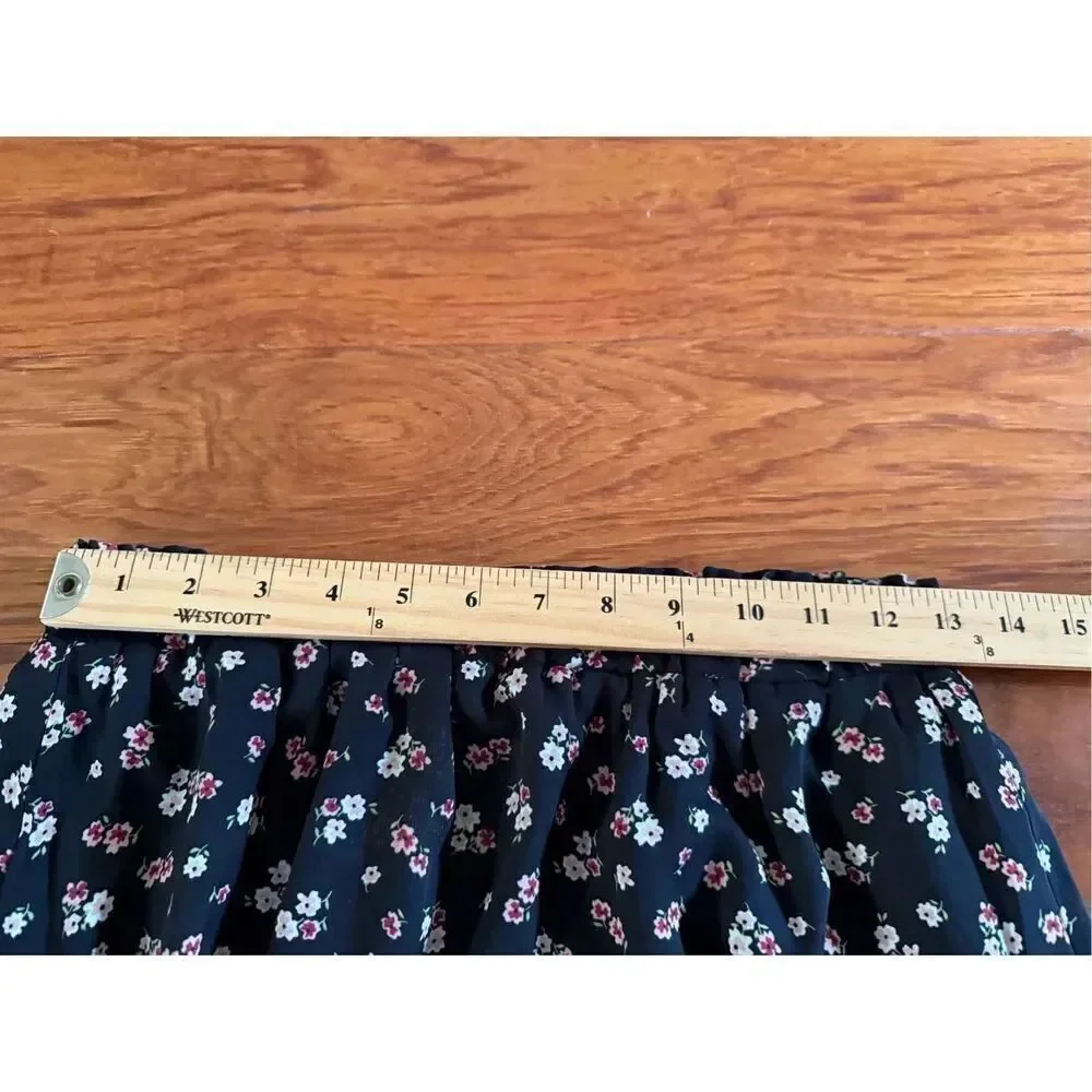 Miami Floral Print Tiered Ruffle  Skirt SZ Small